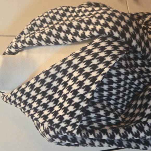 Houndstooth Oversized Belted Trench Jacket Womens Size Large - Picture 2 of 6